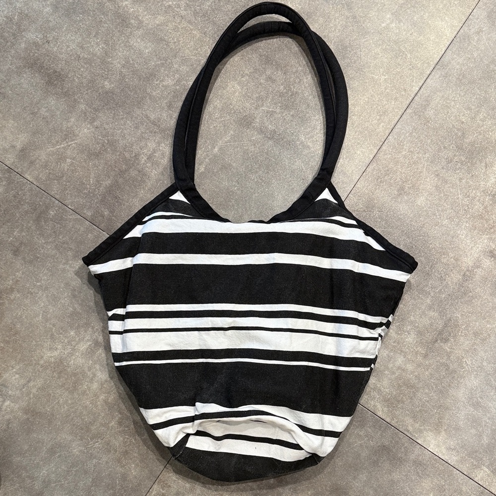 Joe Boxer Black and White Striped Tote Bag